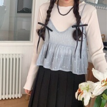 韩国chic2026年新款早春夏气质 叠穿shen器 蕾丝 吊带背心女装