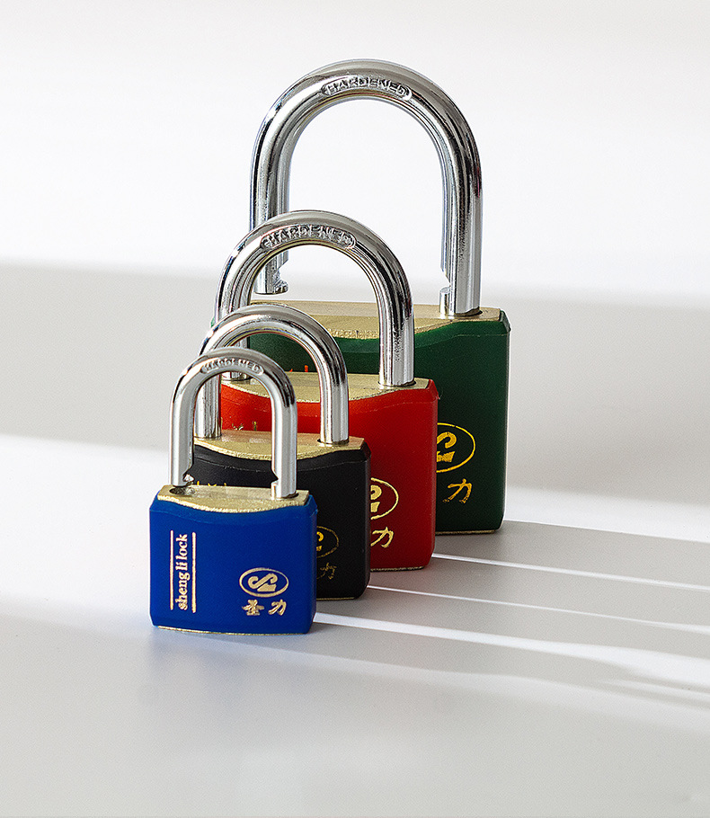 Factory direct supply of Shengli brand arc-shaped rubber-coated locks, multi-color copper core locks, cabinet locks, door locks, and customizable brand casing iron padlocks pic 8