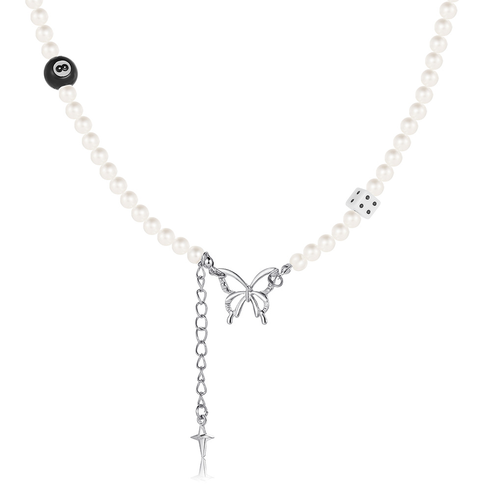 Fashion Butterfly Alloy Beaded Necklace