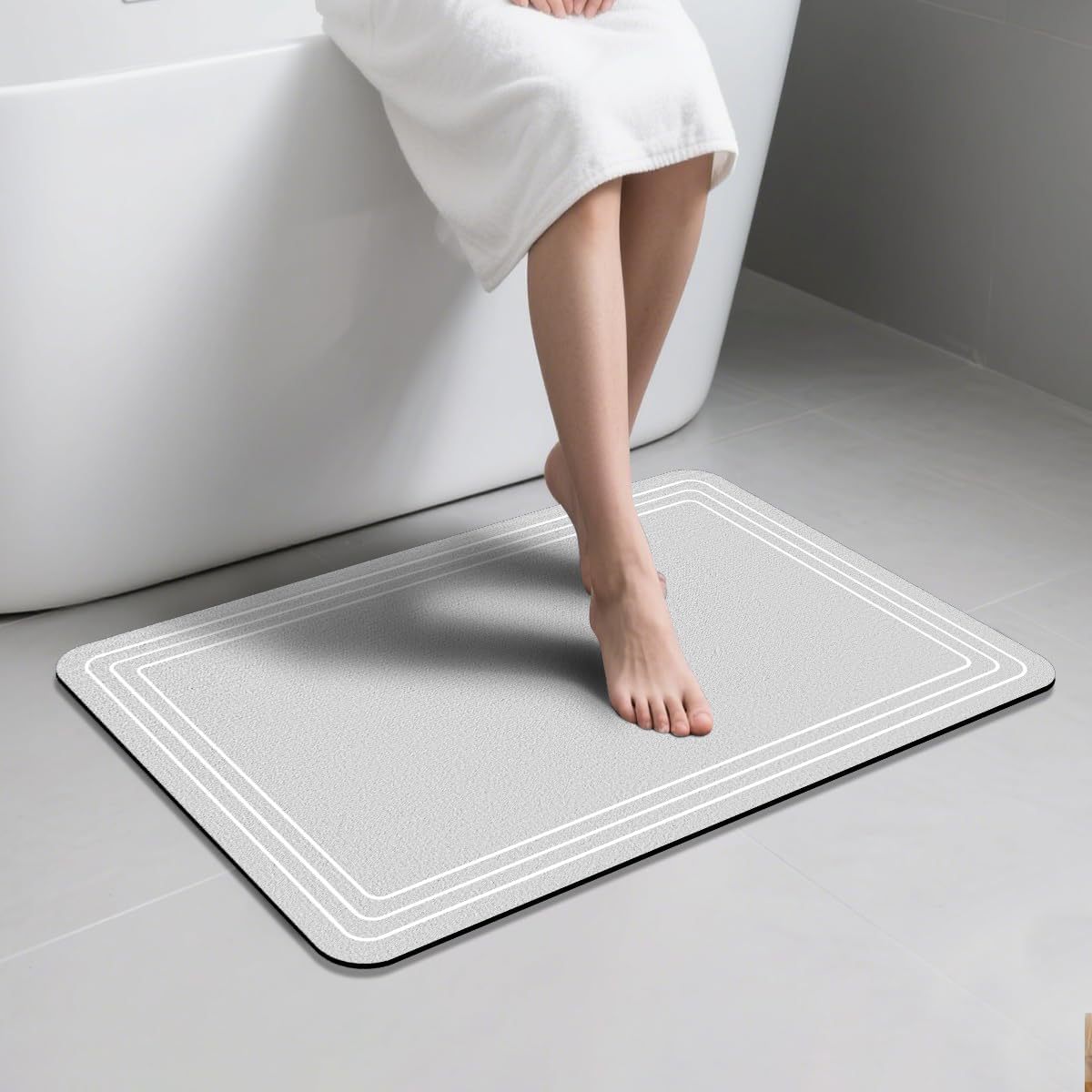 Minimalist Geometric Diatomite Bath Mat For Shower And Bathtub_voghion.com