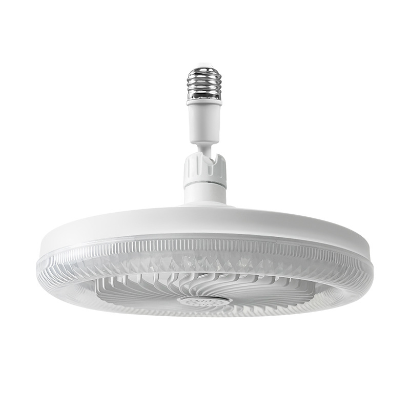 Nueva lámpara de ventilador de cristal universal led E27 boca de caracol sala de estar para el hogar lámpara de ventilador de techo de tres colores lámpara de ventilador de dormitorio de control remoto