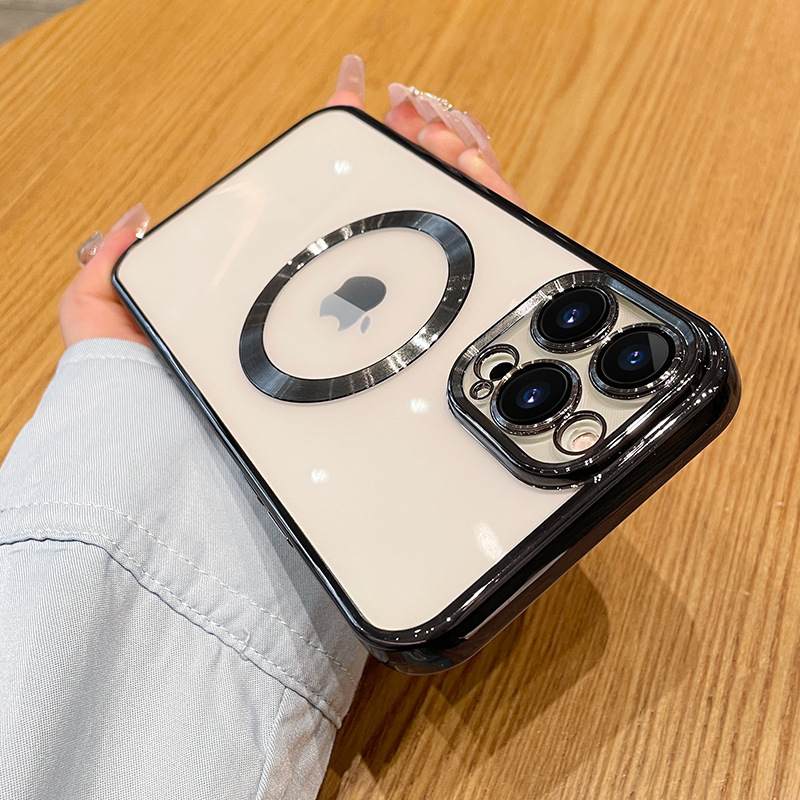 iPhone17 電気メッキ磁気充電携帯電話ケース Apple 16 クリエイティブオールインクルーシブ 15proMax 落下防止保護カバーに適しています。|undefined