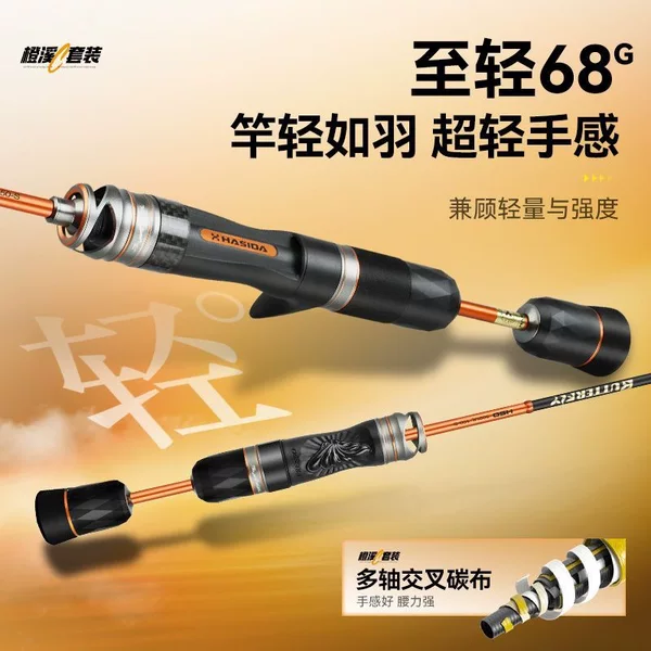 Orange Creek Micro Lure Set - Complete Ultra-Light UL Micro Stream Casting Fishing Rod Beginner Set