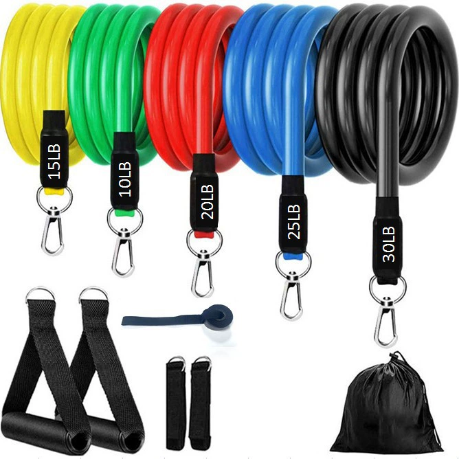 Набор из 11 частей для растяжения TPE комплект из 11 комплектов ремня сопротивления фитнес-трос силовой тренировки фитнес-натяг