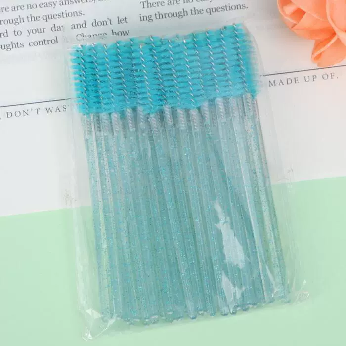 Eyelash Spoolie Brushes, Disposable Lash Brushes, Assorted Colors, Pack (50 pcs)