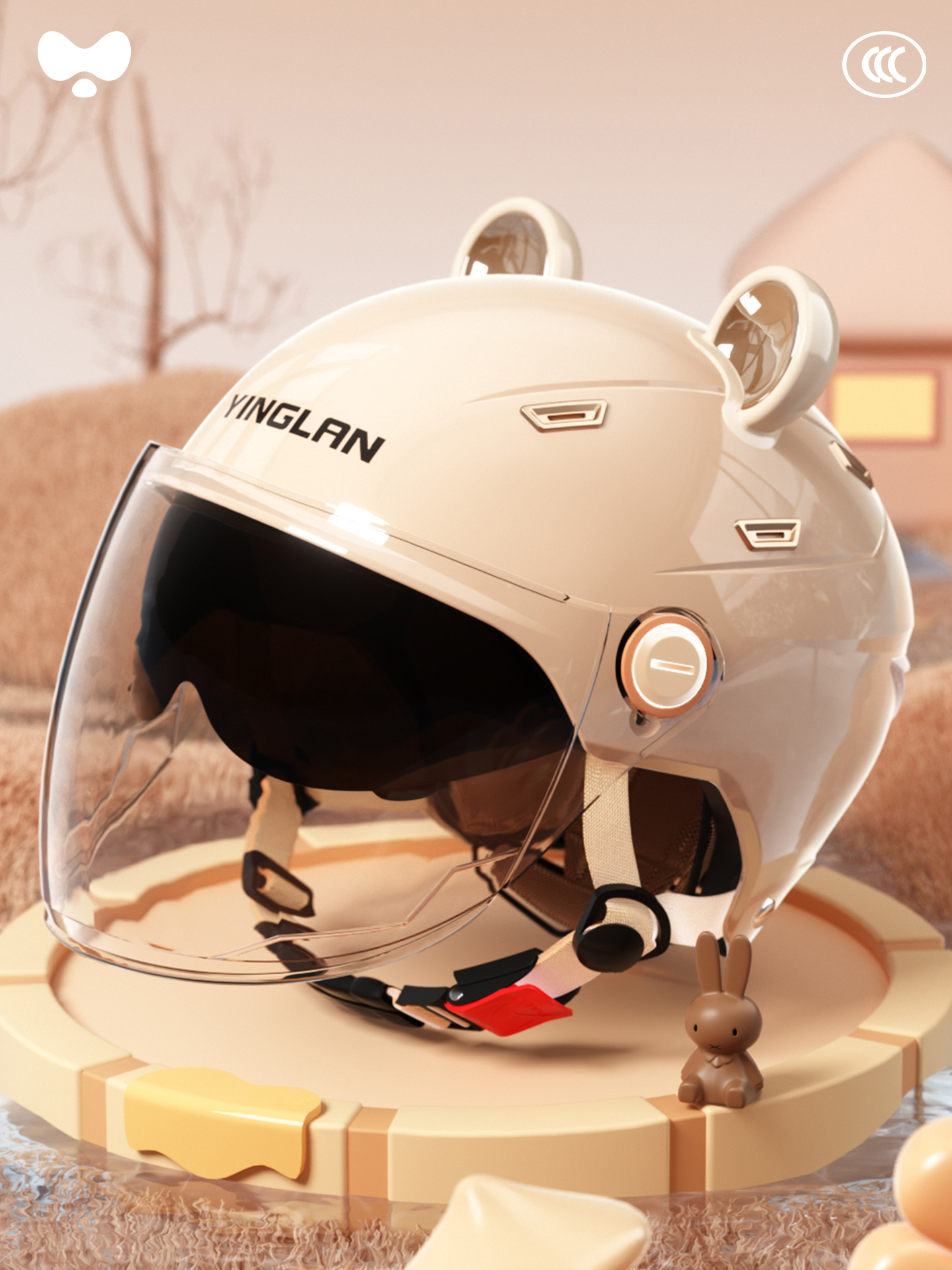 Motosiklet kaskı (dəbilqə) – Universal Helmet - 3c-double-visor-coffee-hd-long-visor-class-a-new-national-standard-one-size