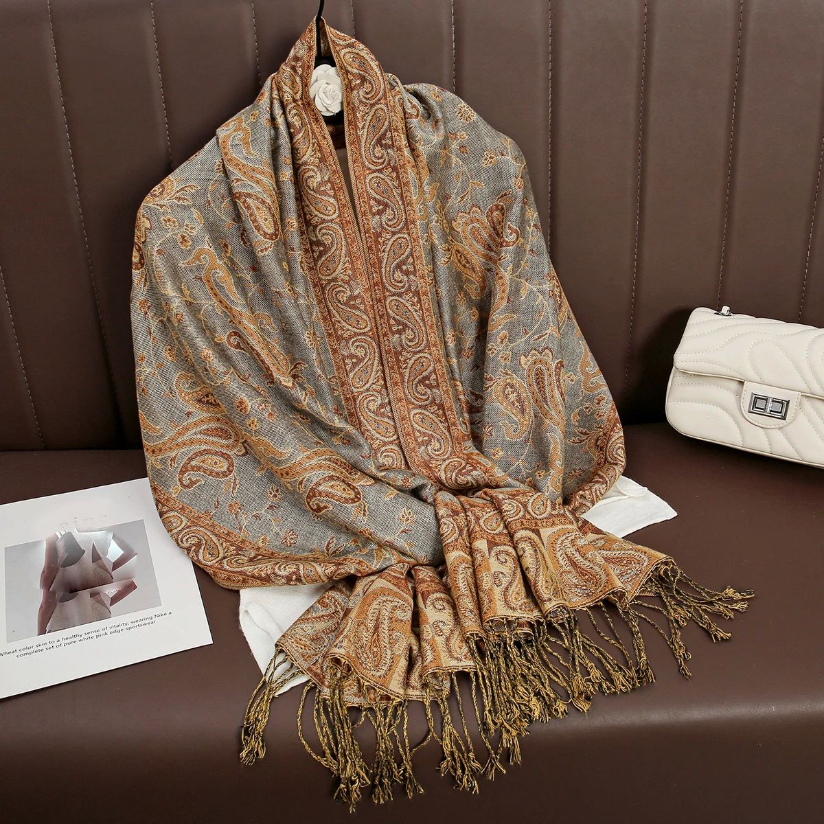 Tassel Blanket Design Thick Pashmina New Winter Warm Shawl W