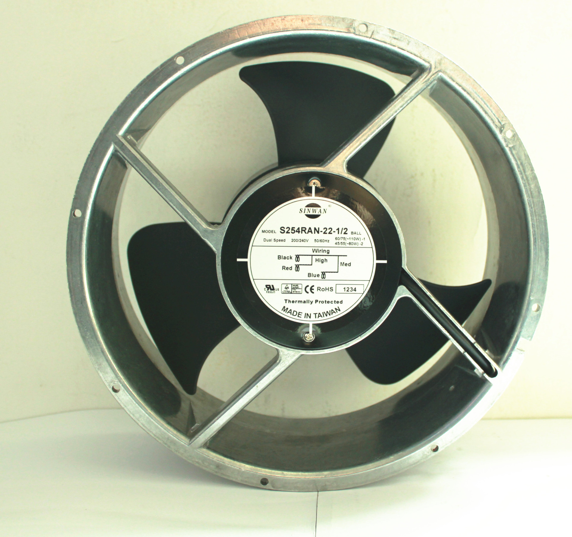 信湾S254RAN-22-1/2双速轴流风扇 机柜用25489原色铝框风扇