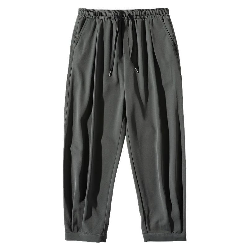 Летние легкие и тонкие шелковые брюки, oversize, корейский стиль