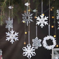 クリスマスペンダント天使五角星雪花ヘラジカペンダントクリスマス装飾品フラッシュペンダント装飾