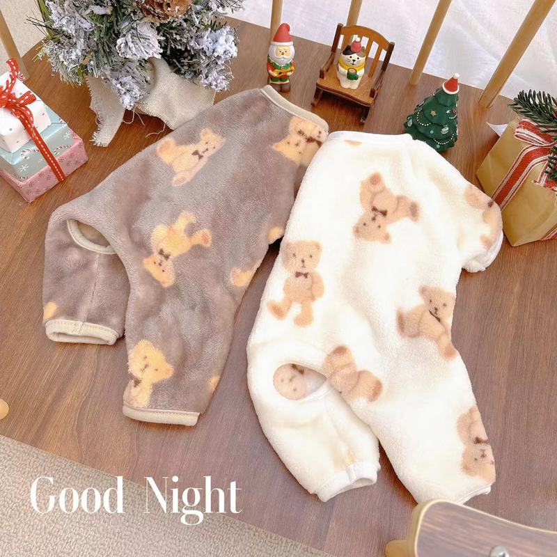 Pet clothes dog cat autumn and winter double-sided velvet warm four-legged home clothes teddy bear small and medium dog clothing