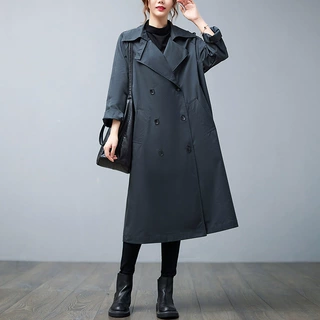 工装风衣女士春秋中长款2023年新款时尚气质大码胖mm休闲流行外套