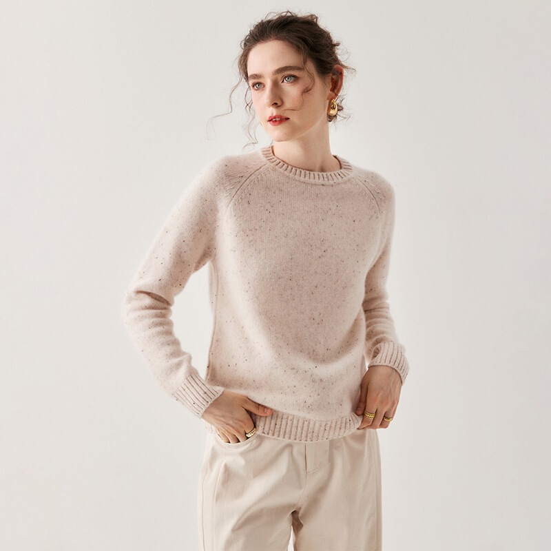 Plaid and Soft Pullover Knitwear European and American Autumn and Winter Thick Knitted Knitwear Women's Long-Sleeved Inner Round Neck Cashmere New Loose Style