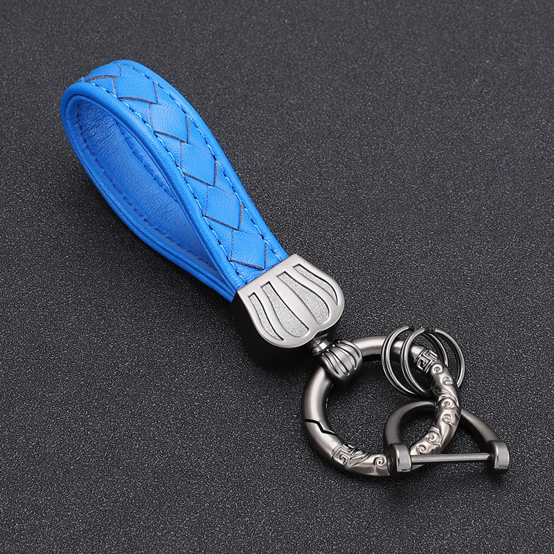 Productos transfronterizos Llavero de coche Corona Llavero de metal Material de aleación de zinc Cuerda de cuero duradera de alta gama Llavero