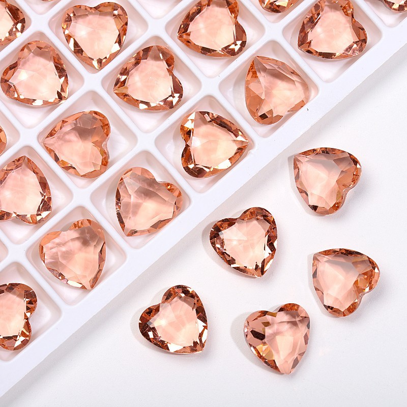 3g Weight Nail Decoration Accessories Nail Supplies Glass Material Heart Shape Pattern Heart Shape Glass Nail Decoration Accessories 7