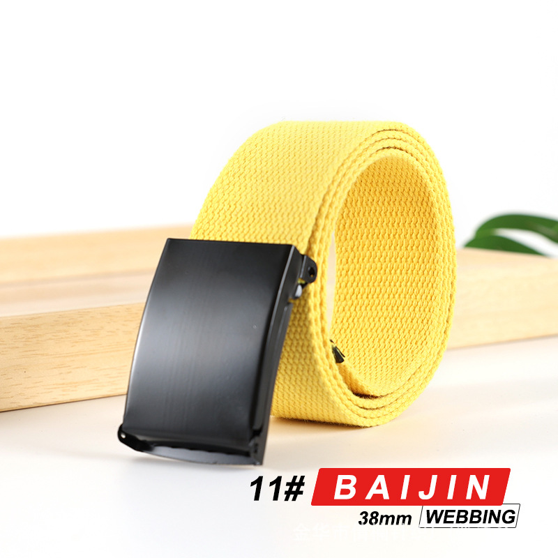 Cinturón unisex de lona y algodón con logo personalizado, estilo casual para estudiantes y negocios