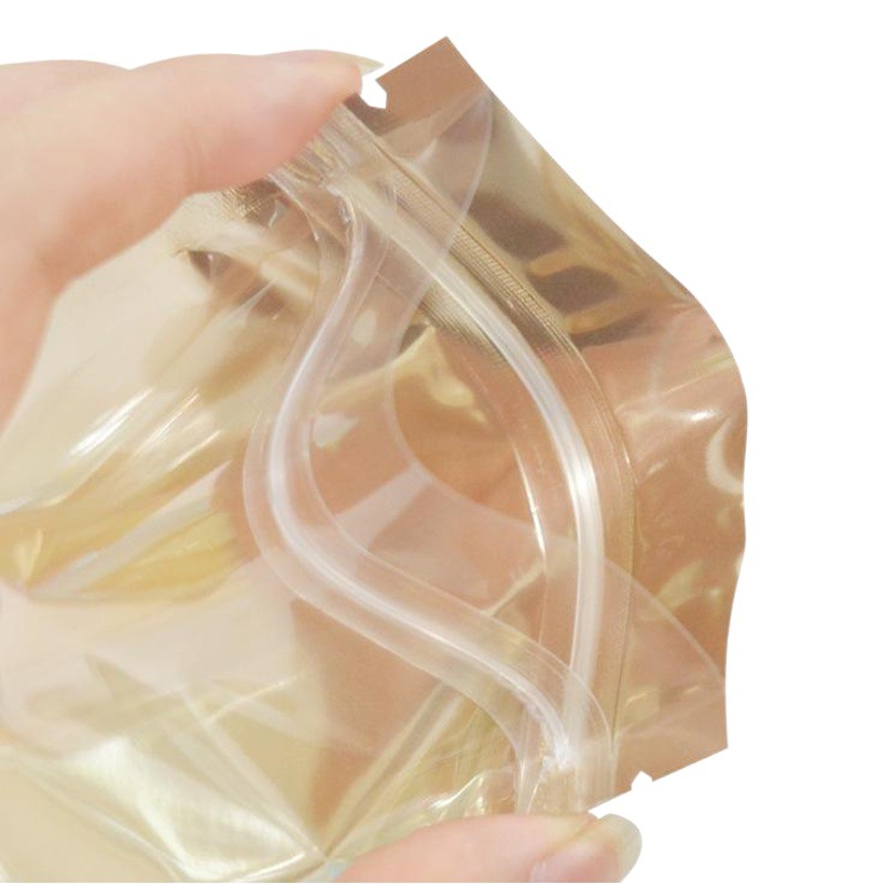 Joyas dulces snack horquilla bolsa de aluminio plateado ziplock bolsa translúcida de dos colores Yin y Yang bolsa de hueso 100 piezas Precio