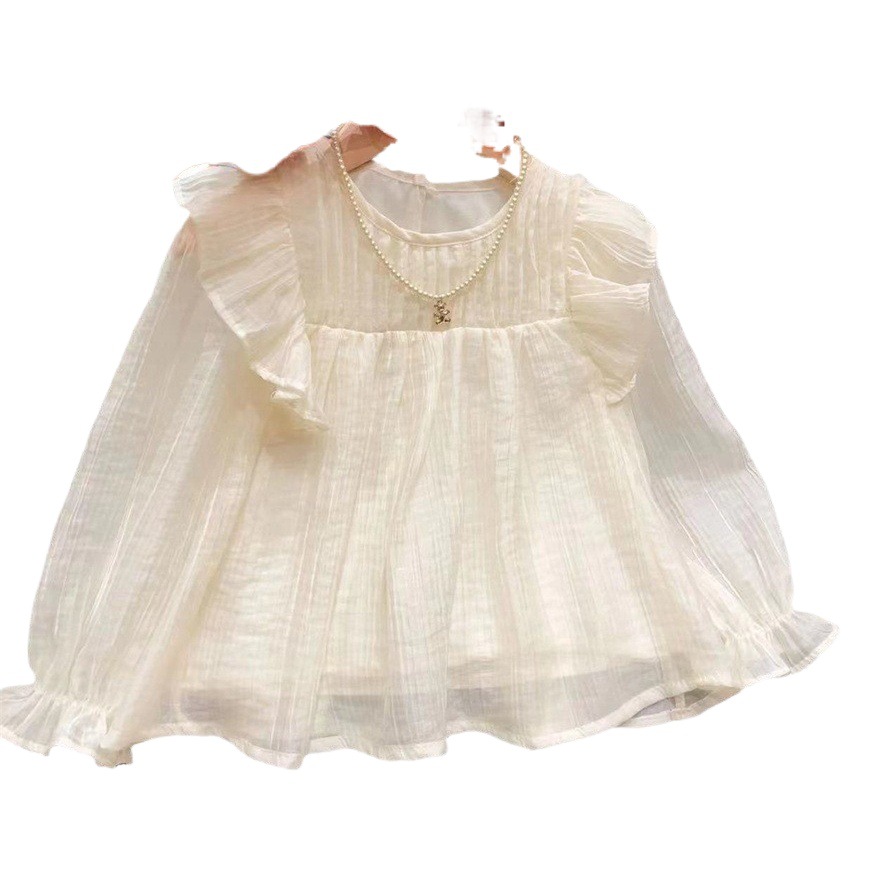 Los niños de la estrella redonda dulce otoño nueva muñeca camisa estilo occidental camisa de las muchachas camisa de los niños de moda camisa de moda