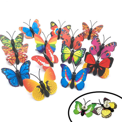Amazon cross-border best-selling creative PVC simulated butterfly thumbtacks cork board fixed push-pin wall decoration diy