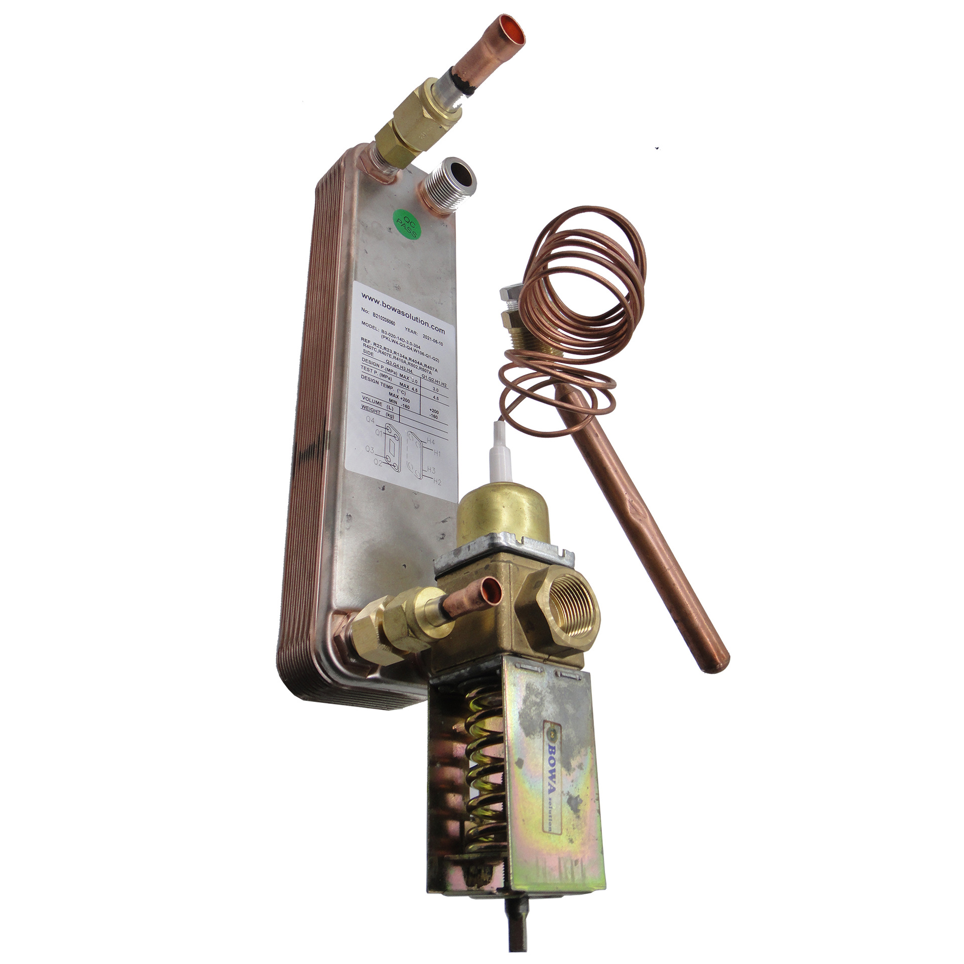 4300kcal热泵热交换器套件匹配2HP空调压缩机用于食堂饭菜等保温