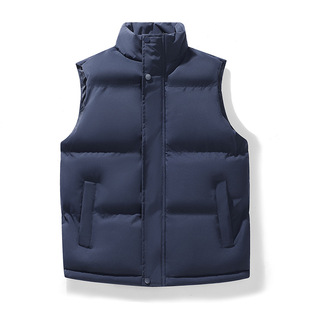 Cotton Vest Foreign Trade Vest Top Workwear Solid Color Autumn and Winter Stand Collar Protective Thickened Vest Workwear Sleeveless Jacket