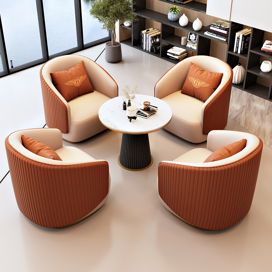 Modern Simple Fabric Sofa Office Reception Small Sofa Hotel Lobby Sales Office Rest Area Chair Customization