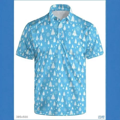 2025 Summer Men's Lapel Short Sleeve Golf Printed Casual Fashion Short Sleeve Polo Shirt
