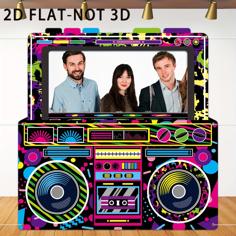 Amazon Retro Street Radio Style Photo Frame Photo Booth Photo Background Birthday Party Decoration Props