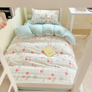 Summer Fresh Bed Sheet Quilt Cover Three-Piece Set Four-Piece Set Student Dormitory Single Quilt Bedding Full Set Six-Piece Set
