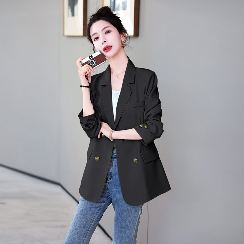 2024 spring new women's clothing Korean-style elegant slimming double-row suit jacket top R702