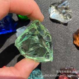 批发仿水晶原石 浅绿琉璃 安德鲁光工绿色玻璃装饰布景扩香石摆件