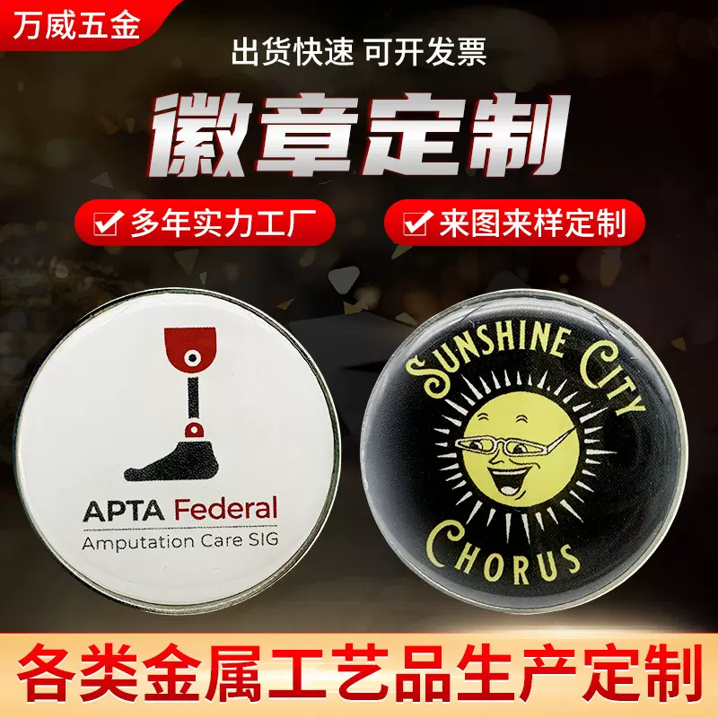 徽章定制胸章小批量仿珐琅校园校徽diy定制金属烤漆锌合金勋章