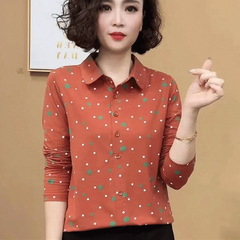 女性のための長袖 Tシャツ 2025 秋の新ポロカラーボトリングシャツ薄いシャツスリムラペルトップ女性のシャツ
