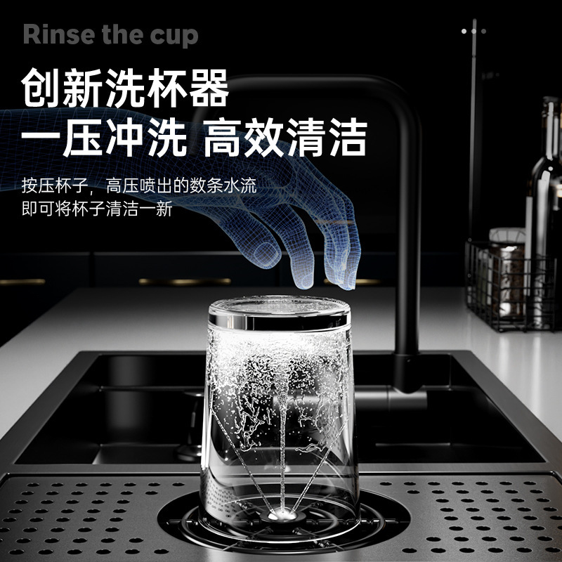 Concealed faucet cup washer sink high pressure cup washer household sink commercial dishwashing basin single sink