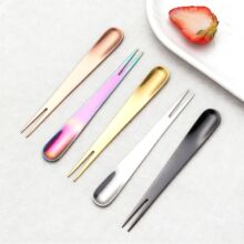 304不锈钢水果叉创意一体两用勺叉甜品蛋糕勺叉雪糕勺月饼叉批发