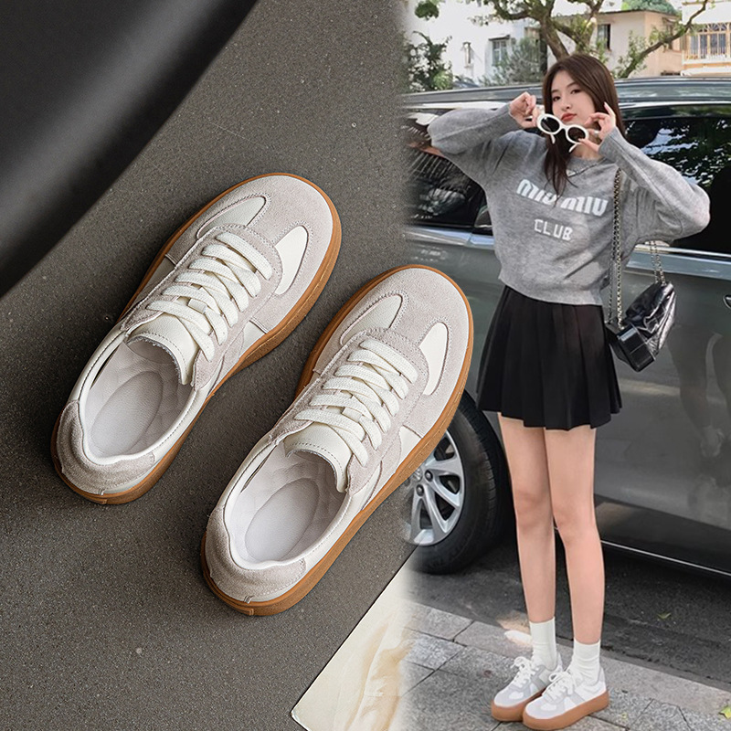 Top-layer Cowhide Thick-soled Maillard Training Shoes Women's Genuine Leather Maillard Heightened Breathable Casual Retro Sports Forrest Gump Top-layer Cowhide Thick-soled Maillard Training Shoes Women's Genuine Leather Maillard Heightened Breathable Casual Retro Sports Forrest Gump