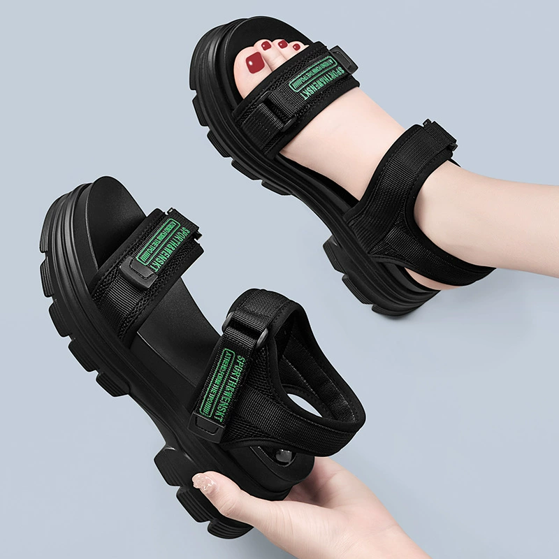 Sports sandals for leisure, summer footwear platform with velcro