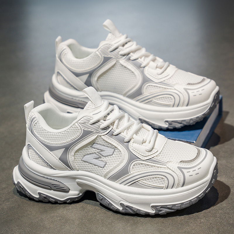 Autumn breathable trend universal sneakers made of mesh platform for…