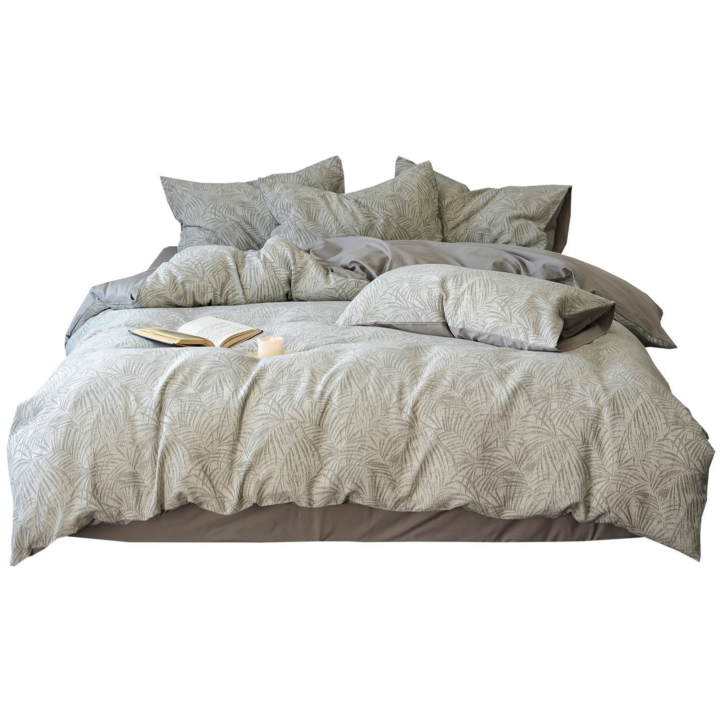 60 años de lujo ligero algodón cama de cuatro piezas set 100 algodón de tres capas de hilo de cama de alta calidad colcha sábanas dormitorio cama gaza