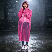 EVA成人男女时尚雨衣批发户外旅游徒步连体纽扣雨衣雨披厂家批发
