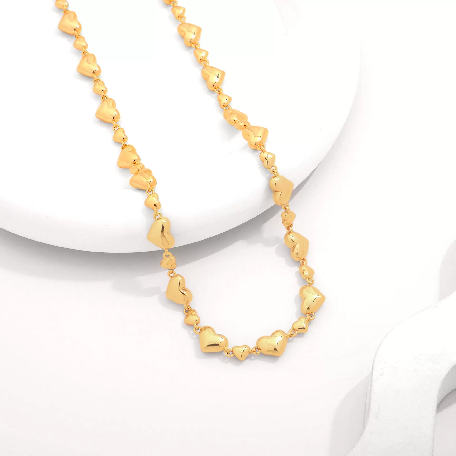 跨境 ins风小众设计个性简约锁骨链项链拼接爱心心形项链颈联项链