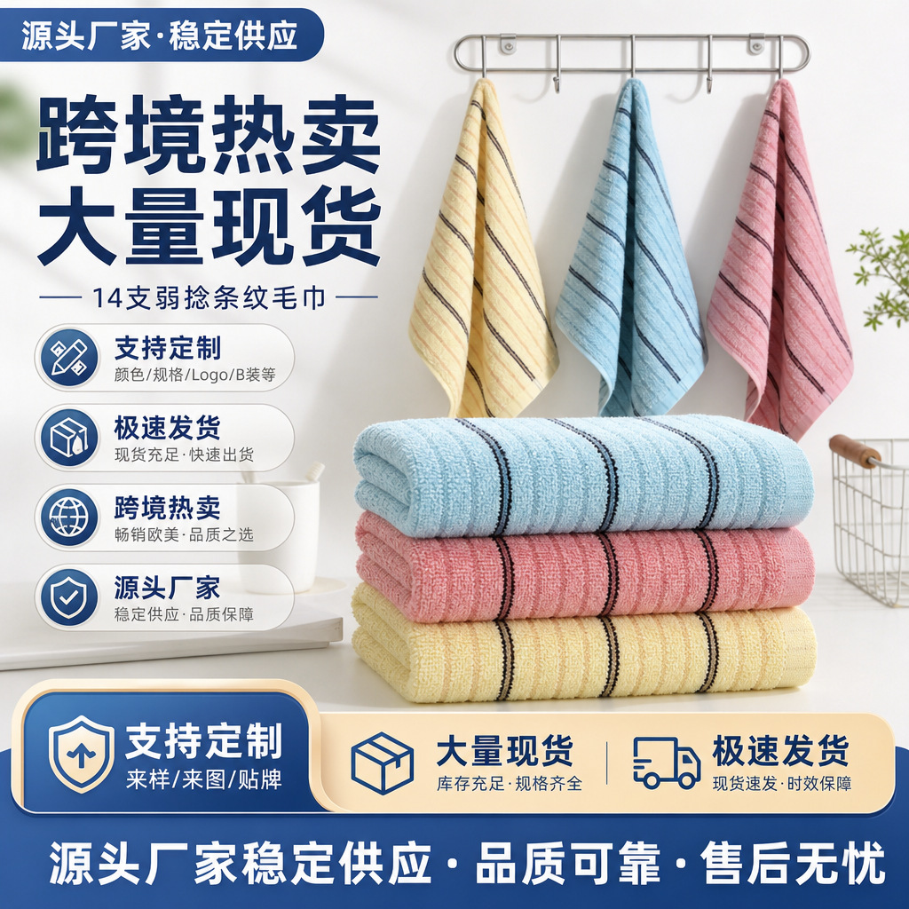 家用毛巾加厚吸水毛巾商超批发家用成人洗脸面巾柔软厂家批发跨境