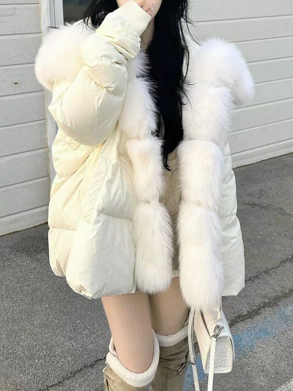 Down Jacket, Winter Fur-Trim, Down-Filled, Lightweight, Sizes S–M