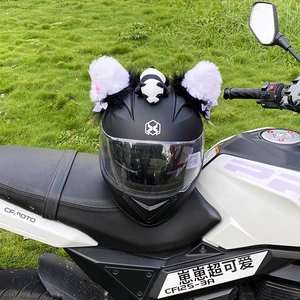 Helmet Decoration Creative Cute Helmet Accessories Fluff Cat Ears Detachable