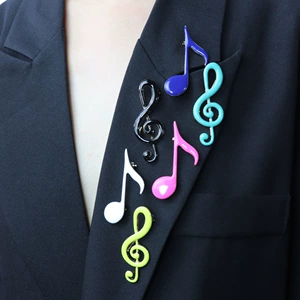 Original Academy Style Multicolor Handmade Enamel Notes Music Student Brooch Corsage Clothing Accessories