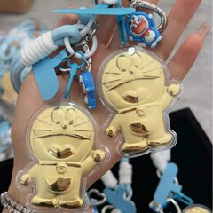 ドラえもん純金 999 ゴールド漫画新ブルーファットマンジングル猫インターネット有名人キーホルダーペンダントカップルペンダント