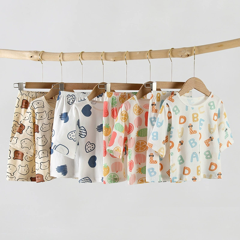Children's summer pijama, thin flower boy costume, cotton autumn set