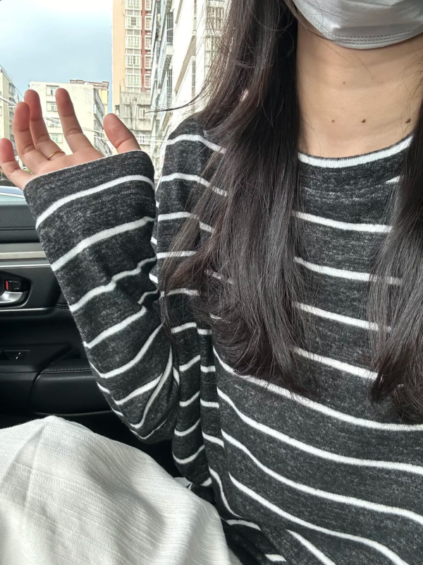 韩系早秋季氛围感撞色条纹针织上衣女宽松慵懒风穿搭长袖打底t恤|undefined