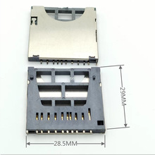 SD卡座卡槽 金属盖脚11P内存卡座基板定位柱24间距贴片式T卡插座