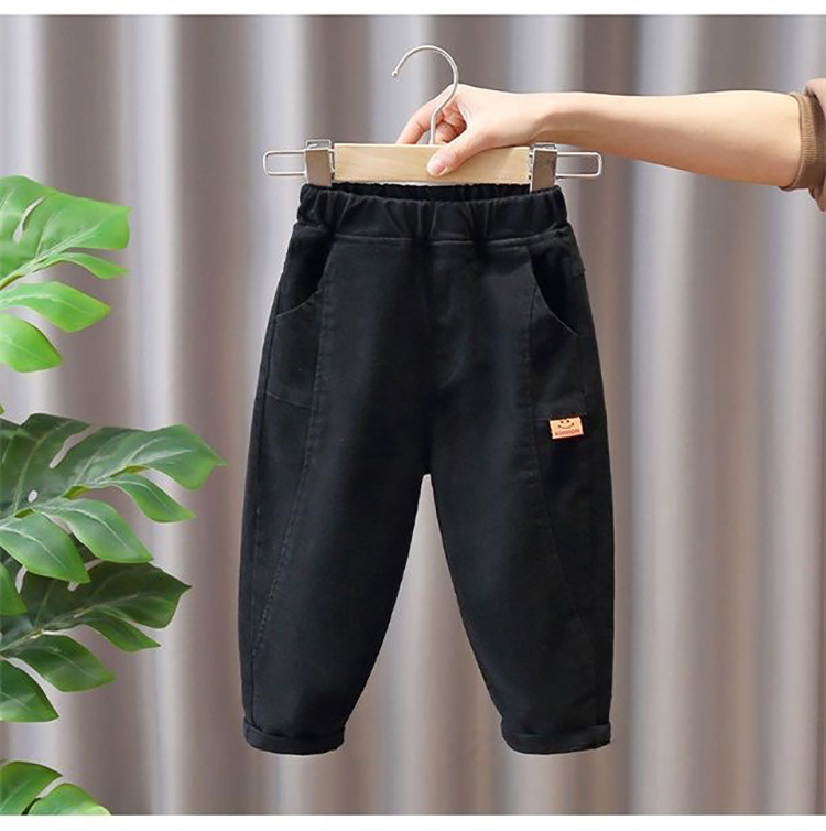 Fashion Solid Color Elastic Waist Cotton Boys Pants display picture 6